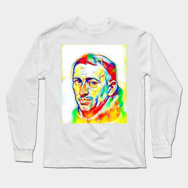 William of Ockham Colourful Portrait | William of Ockham Artwork 7 Long Sleeve T-Shirt by JustLit